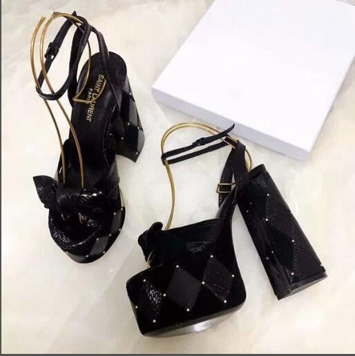 

Hot Sale-5.5cm high platform Sexy T Show Shoes 14cm heel Summer Gladiators for women high quality, As pics