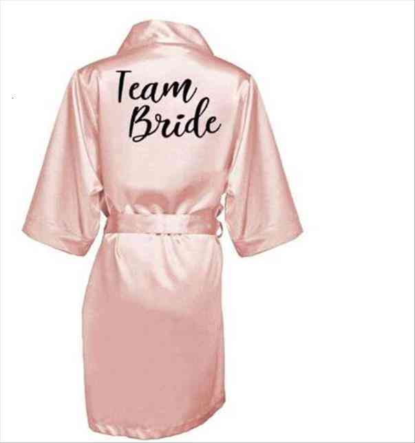 

dusty pink bride robe womens sleepwears satin bridal pajamas wedding bridesmaid mother sister of the groom robes, Black;red