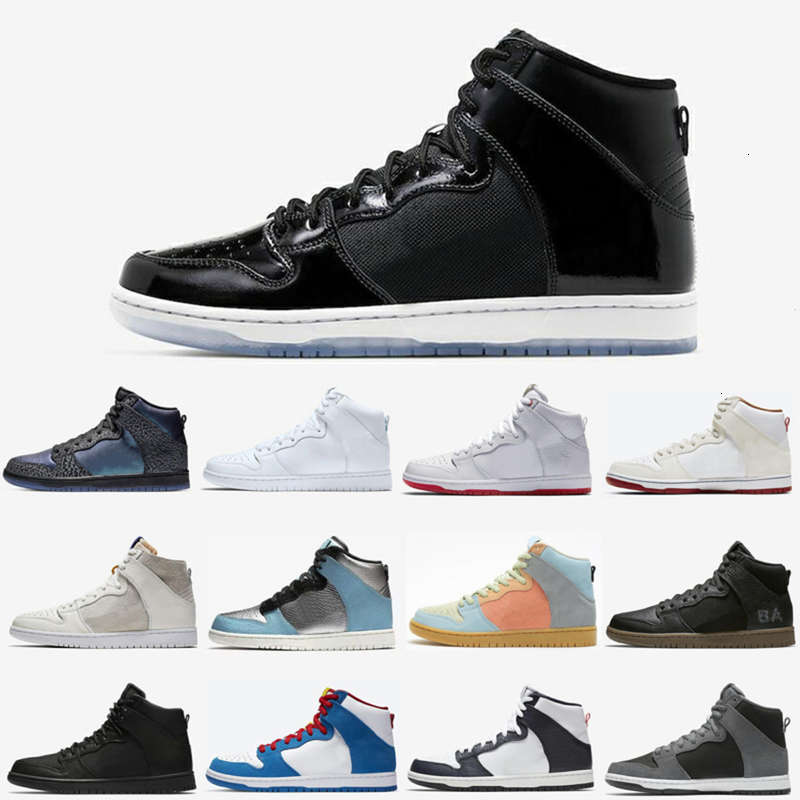 

NEW Skateboard Basketball Shoes Doraemon Platform Shadow Obsidian High Dunk Triple Black Iridescent Men Women Sport Trainers Sneakers 36-45, Box fees etc