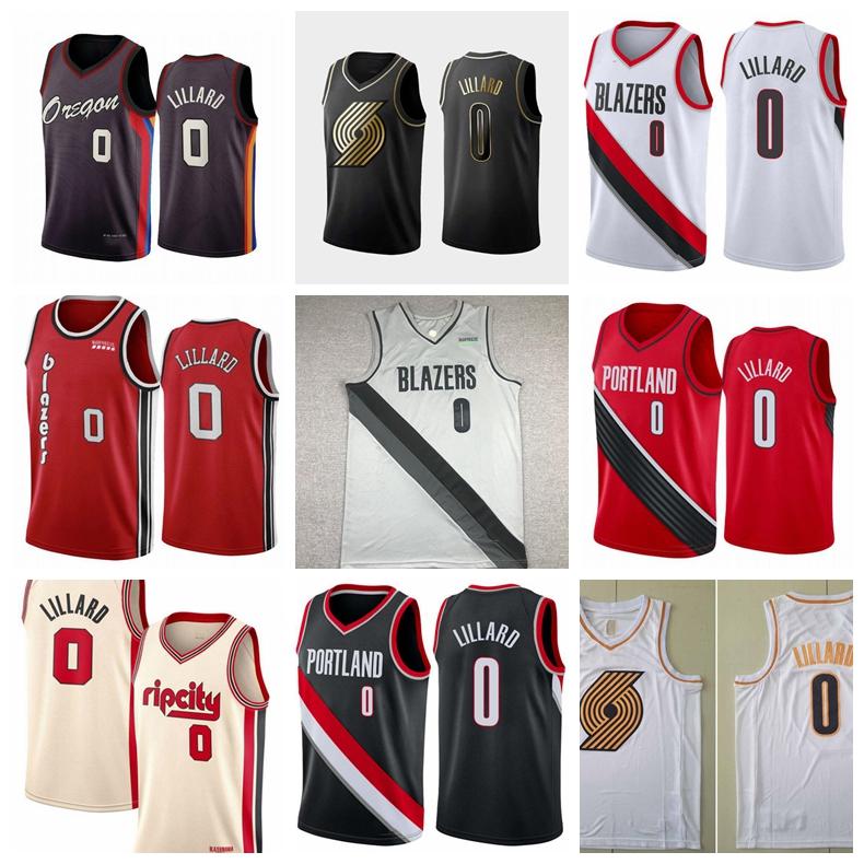 

Damian Lillard Portland Trail Blazers basketball jerseys;The swing man sewed and embroidered jersey, Black;red