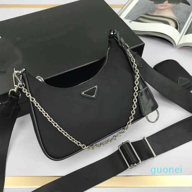

Black Nylon Shoulder Messenger bag for Women Handbag Hobo Designer With Mini Pocket Luxury Brand Female Crossbody rr8852, Pink
