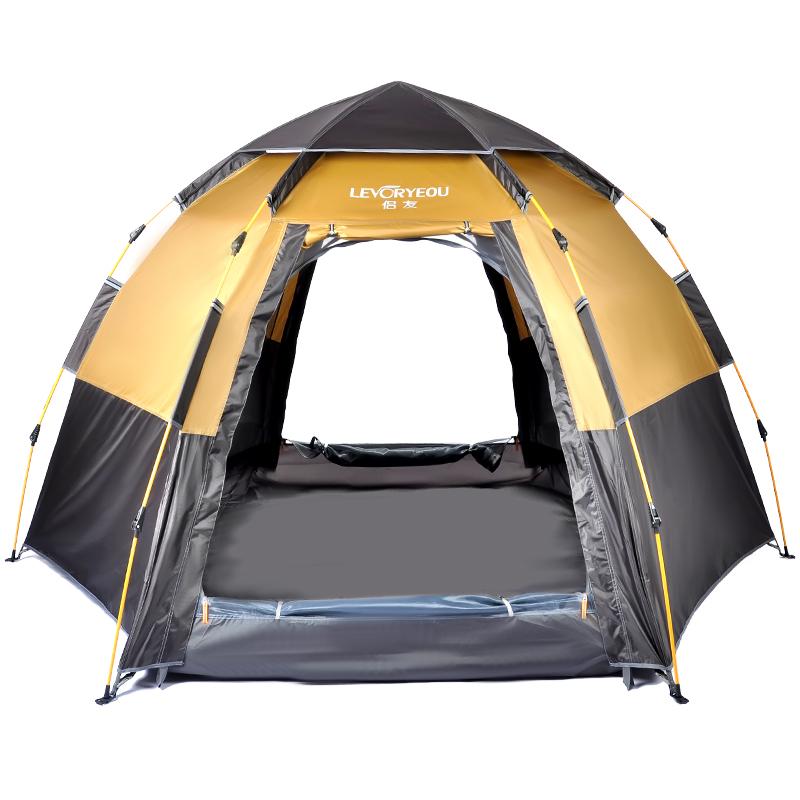 

Tent Outdoor 5-8 Person Camping Thick Storm Protection Automatic Hexagonal Portable Double-deck Beach Shed Tents And Shelters