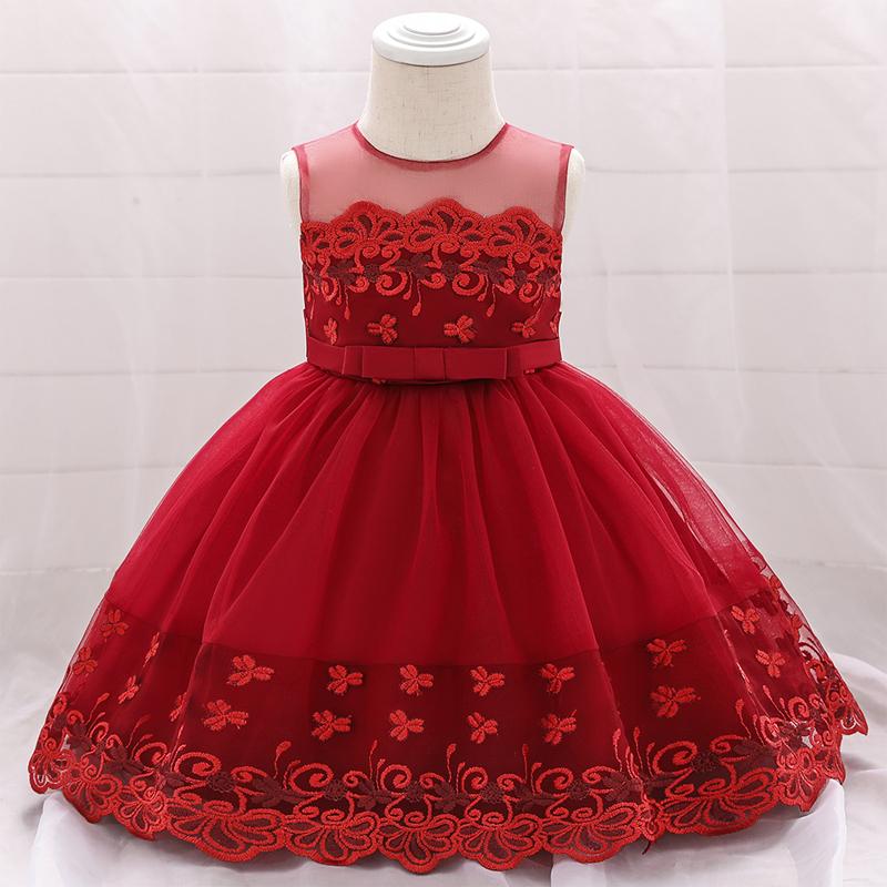 

Girl's Dresses 2022 Born Gown Summer Clothes 1 Year Birthday Dress For Baby Girl Baptism Princess Party And Wedding 3- 24 Month, Red;yellow