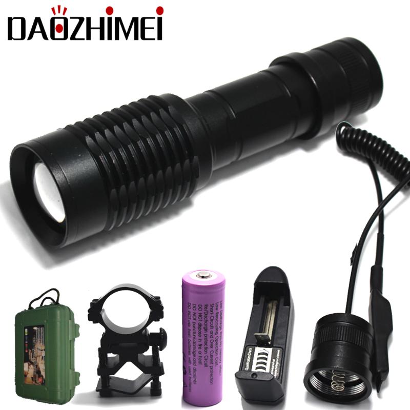 

T6+R5 LED Tactical White/ Red/ Green /IR Night Vision18650 Lantern Zoomable Spot Flood Light Camping Flashlights Torches