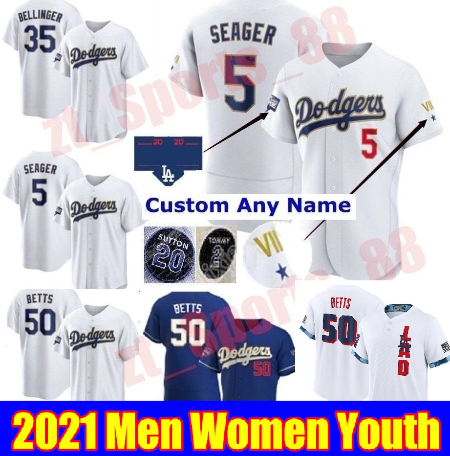 

Los Angeles Men Women youth Mookie Betts 2021 All-Star Game Baseball Jerseys Cody Bellinger Justin Turner Max Muncy Clayton Kershaw Dodger E, Blue;black