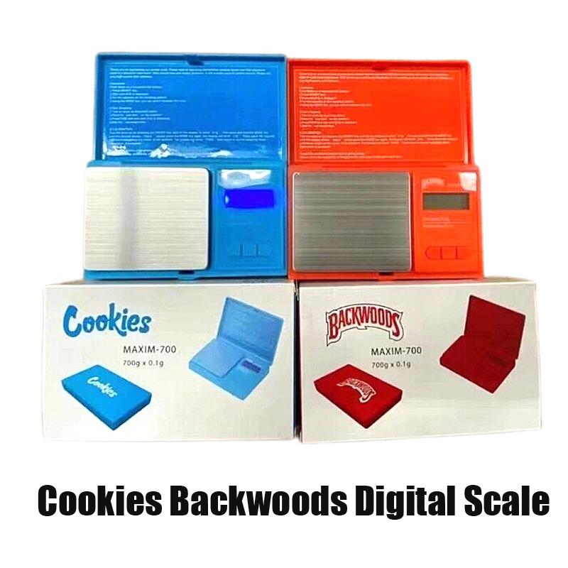 

Cookies BACKWOODS Digital Scale Red Blue bag 700g 0.1g Jewelry Gold Dry Herb Tobacco Stash Weight Vape Measurement Device Flip Style Kit