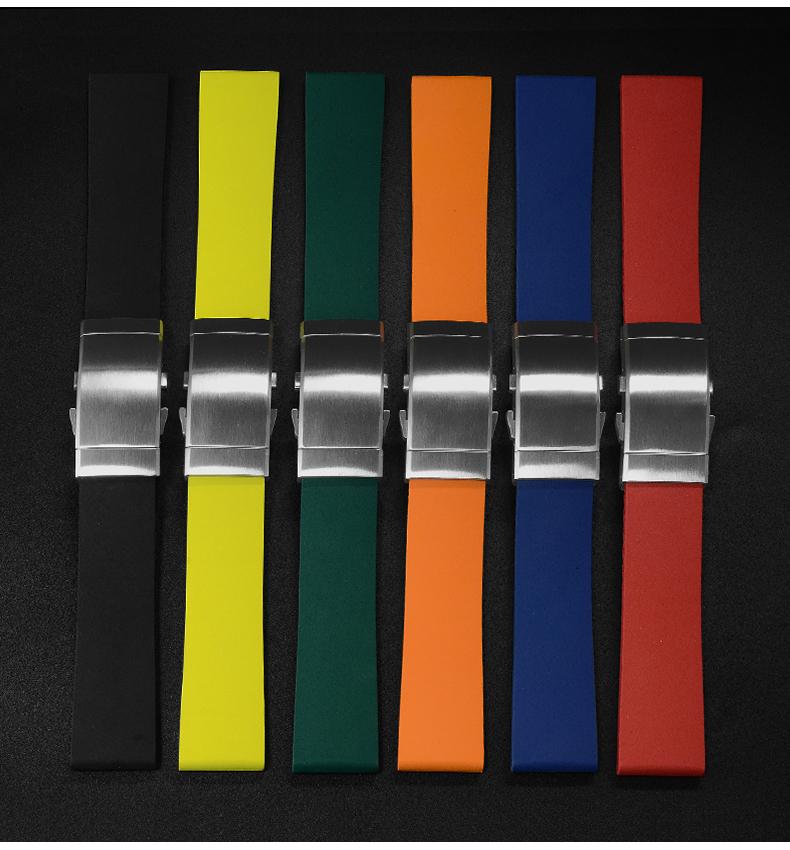 

Watch Bands San Martin High Quality Band Rubber Straps Fluorine Strap With Stainless Steel Diving Buckle