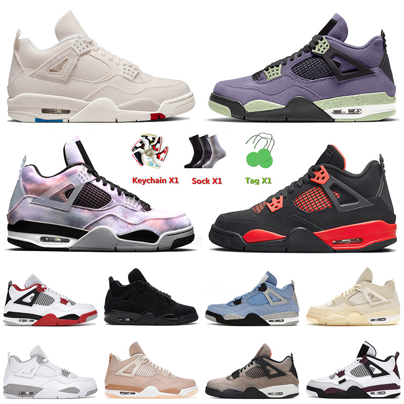 

4s for men with box basketball shoes IV Jumpman Doernbecher White Sail Red Thunder Military Black Cat Mens Women Trainers Sneakers Size 36-47, D21 lightning 40-47