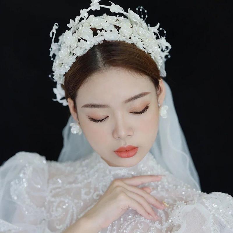 

Hair Clips & Barrettes Crown Hairpin Set Flower Shape Pearl Personality Headwear Women Bride Ornaments Jewelry BN, Golden;silver