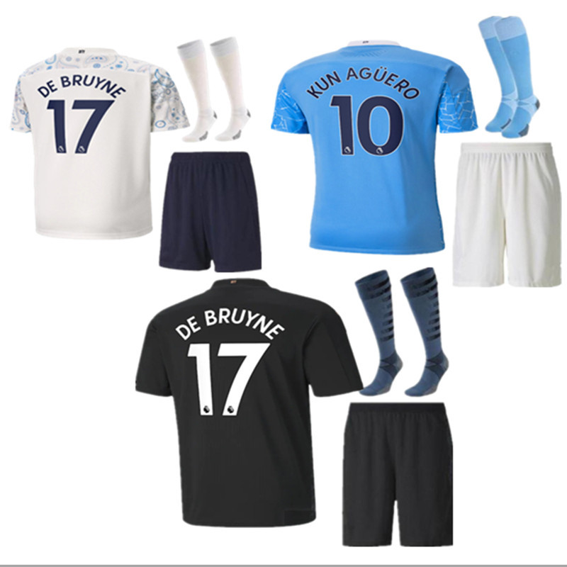 

Kids Adults Kit 20 21 Manchester New City Child Shirt Kun Aguero De Bruyne Foden Ake Ferran G.jesus Bernardo Top Quality, White;black