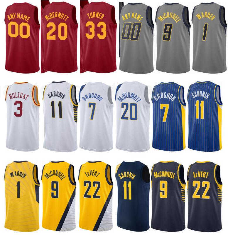 

Men Print Basketball Myles Turner Jersey 33 Aaron Holiday 3 Justin Holiday 8 TJ McConnell 9 Edmond Sumner 5 Team, Men new