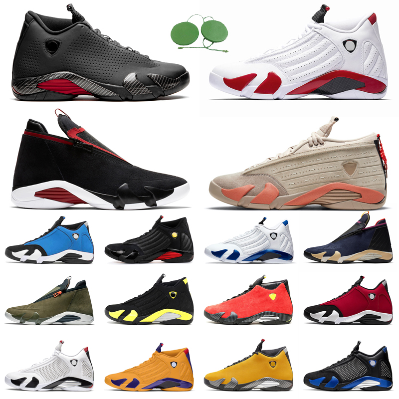 

14s men basketball shoes jumpman Black candy cane Clot Sepia Stone desert sand Gym Blue mens trainers outdoor sports sneakers, Black ferrari