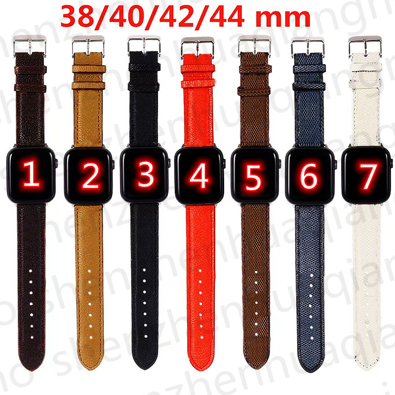 

Luxury Designer Print Plaid Letter Watch Strap 42mm 38mm 40mm 44mm iwatch 2 3 4 5 Bands Bracelet Fashion Stripes watchband Soft