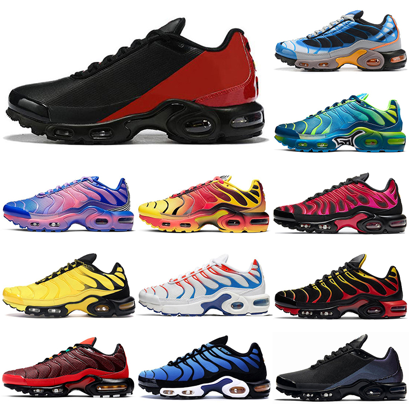 

fashion running shoes tn se men women rainbow fire orange voitage purple triple white black total crimson hyper blue throwback future sneakers size 36-45, Habanero red