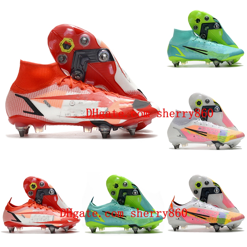 

Soccer Shoes Mercurial Superfly VIII Elite SG PRO Anti Clog XIV Cleats haih ankle low Football Boots Neymar Cristiano Ronaldo CR7 chuteiras