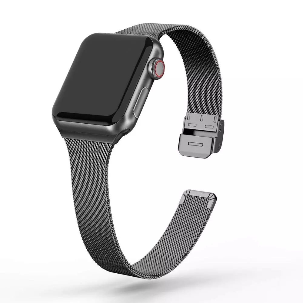 

Luxury Milanese strap For Apple Watch band 45mm 41mm 44mm 40mm 42mm 38mm Smart Accessories Silm Meatl bracelet Fit iwatch Bands serie 7 6 SE 5 4 3 2 1