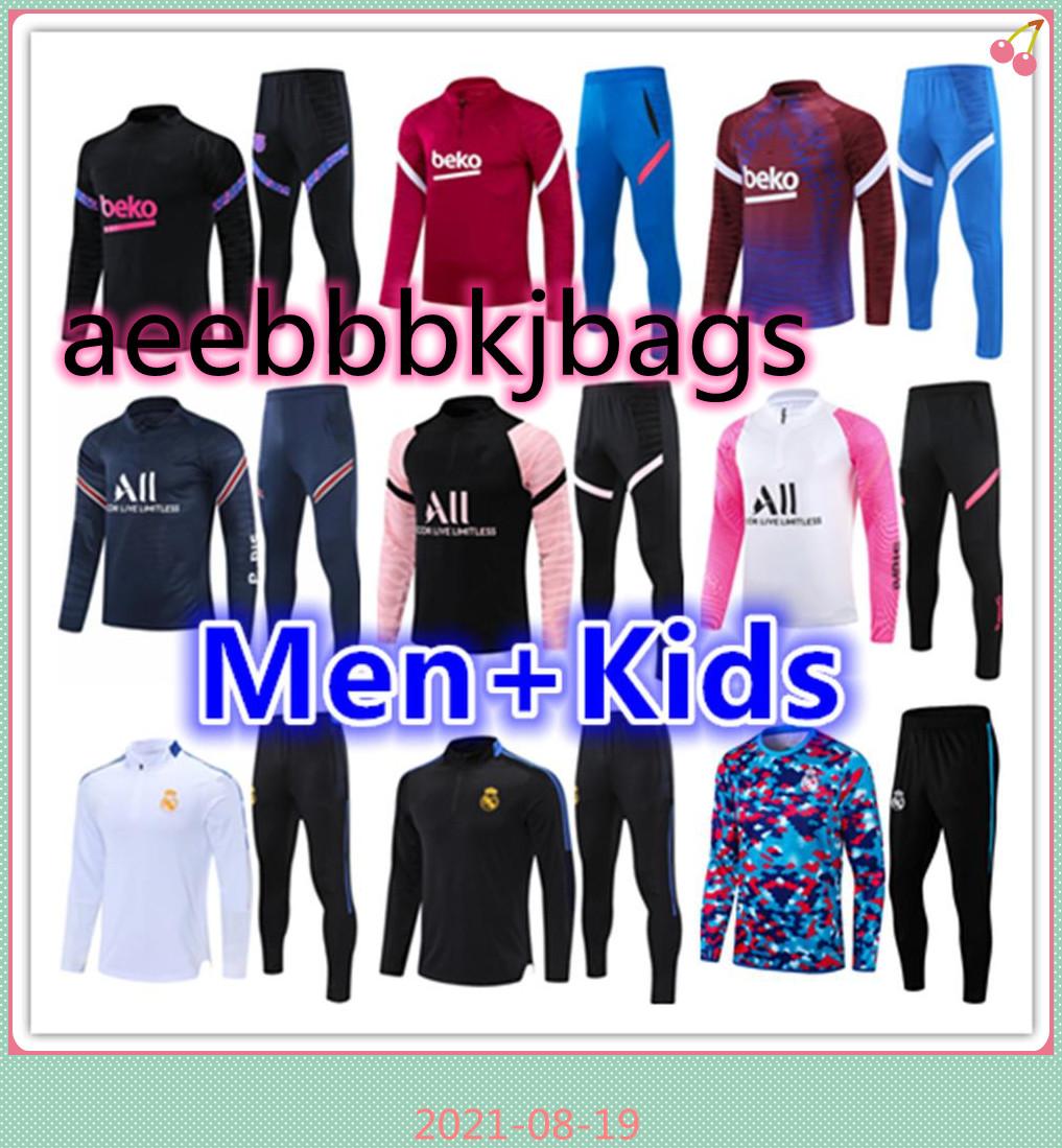 

2021 2022 Messi men + kids soccer tracksuit training suit jerseys kits 21 22 FC Barcelona survêtement de football tracksuits jogging jacket