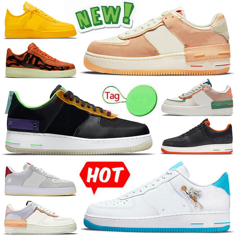 

Wholesale 1 One Running Shoes Men Women Halloween N354 Shadow Black Peace White Cactus Jack Skeleton Orange Mca UV REACTIVE Sneakers Trainers, A21 pink glaze 36-40