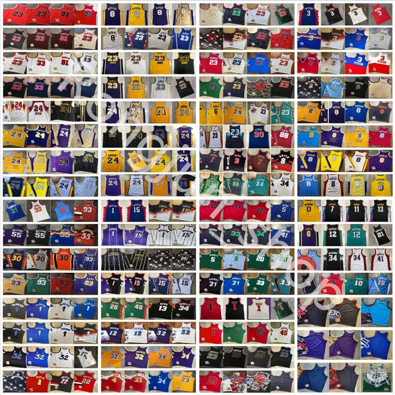 

Mens Real Stitched Basketball Jerseys Iverson Johnson Carter McGrady Durant Garnett Nash Barkley Williams Malone Stockton Ewing Curry Anthony Bibby Top Quality, Picture