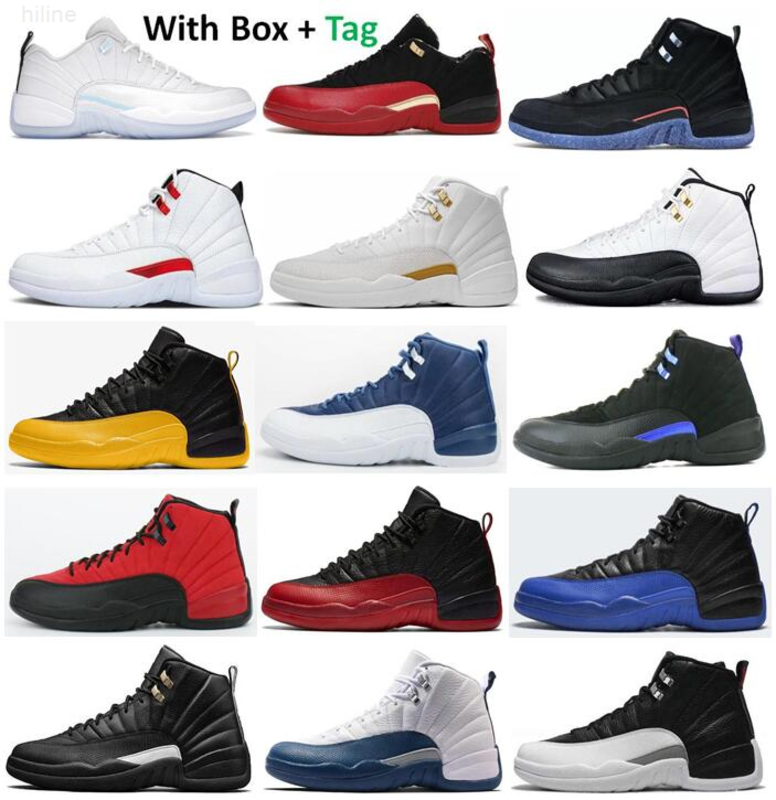 

12 Utility Twist OVO Low Easter Bowl Reverse Flu Game Basketball Shoes Men 12s University Gold Dark Concord Taxi Playoff Stone Blue French