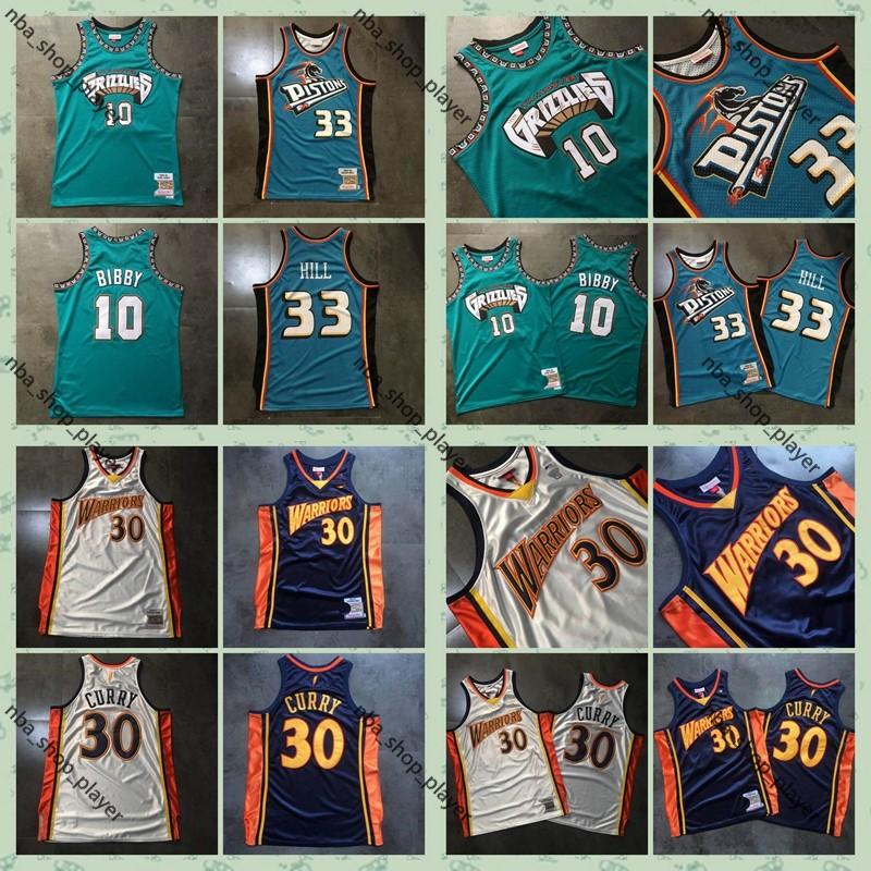 

Authentic Mitchell & Ness Stephen Curry 30 Jersey Mike Bibby 10 33 Grant Hill Swingman Basketball Shirts, Like pics