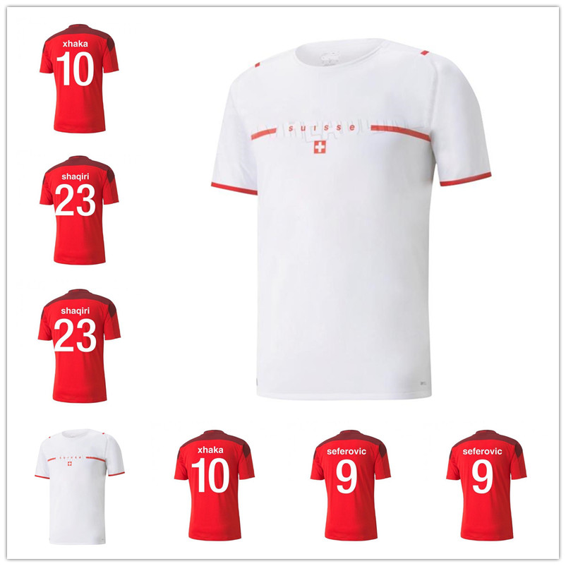 

2021 Switzerland soccer jerseys suisse 21 22 AWAY WHITE JANKTO SOW Gavranovic BEHRAMI EMBOLO SEFEROVIC KADERABEK HUSBAUER SHAQIRI football shirts uniforms, Home