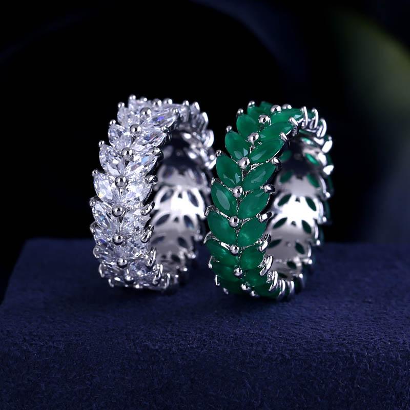 

Wedding Rings Trendy Women's Jewelry Hand Made Cubic Zirconia Olive Branch Ring For Women And Men White Gold-color Fashion