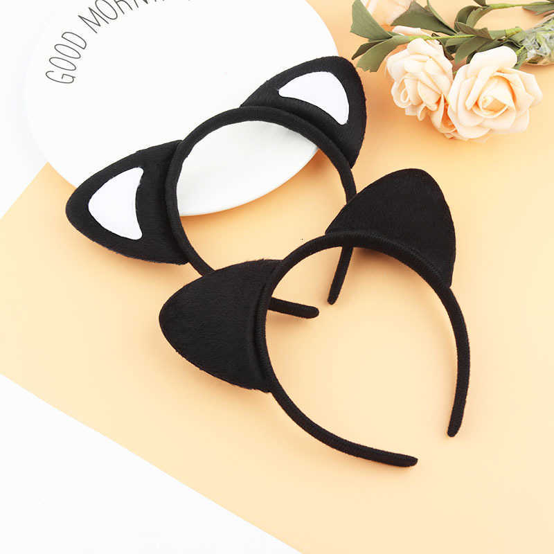 

Short Plush Black Headdrs Hairband Women's Cute Cat Ear Headband Hairpin