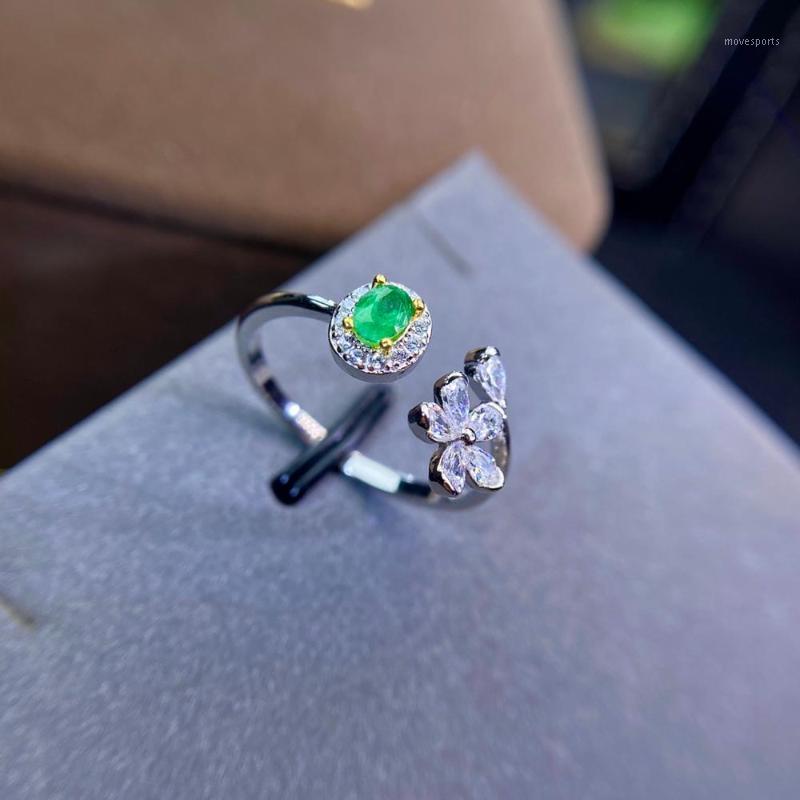 

Cluster Rings Shilovem 925 Sterling Silver Real Natural Emerald Fine Jewelry Women Trendy Wedding Open Wholesale 3*4mm Jcj03045892agml1
