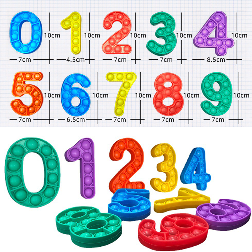 

Number 0-9 Push Bubble Autism New Fidgets Toys Anti-stress Soft Sensory Gifts Reusable Squeeze Toys Stress Reliever Board Games