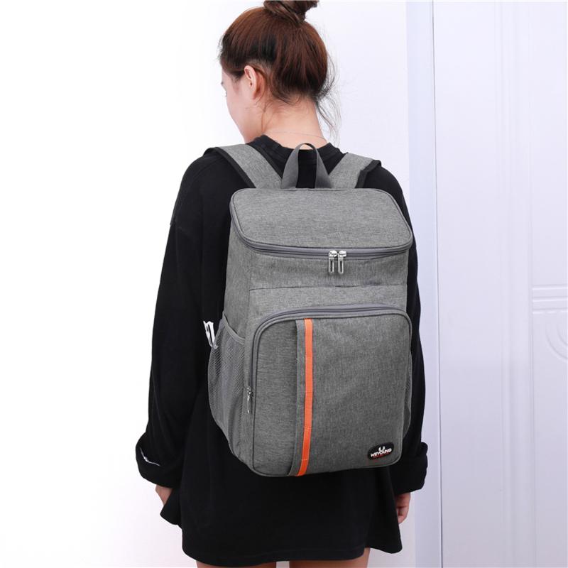 

Backpack 18l Large Capacity Cool Warm Insulated Bag Leak Proof Lunch Thermal Picnic Food Beverage Storage, Gray