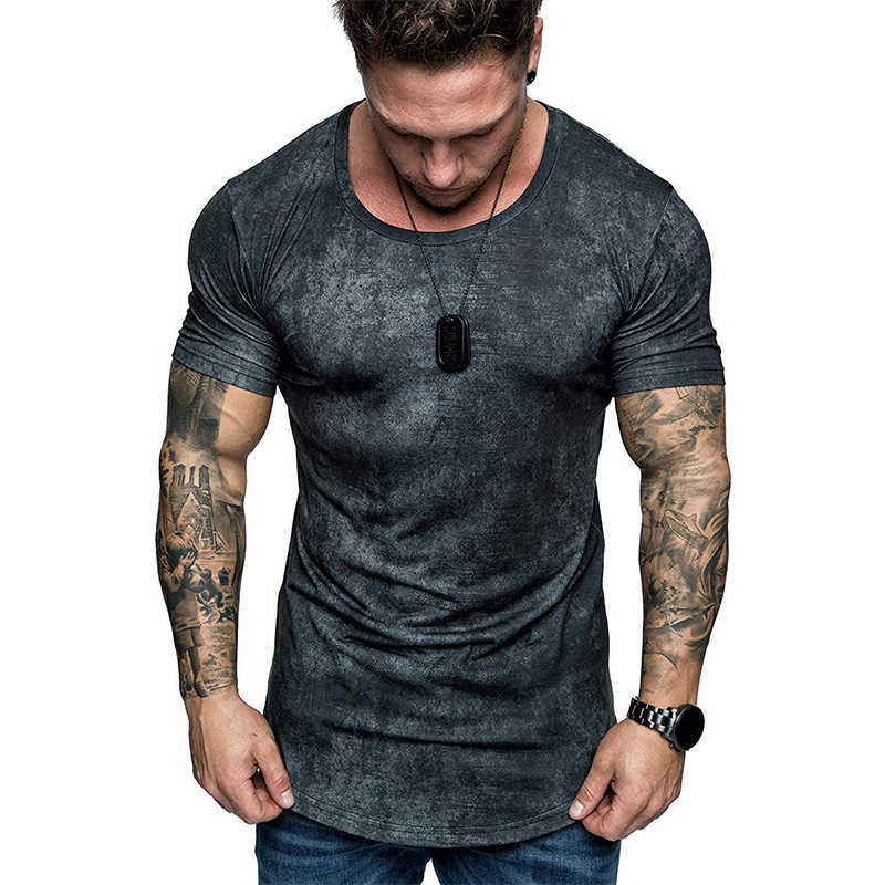

New Monochrome Fashion Men's T-shirt Men's Casual Top 3dt-shirts Summer O-neck Shirt Large Size Streetwear Sleeve Style Collar X0621, Txu-2374