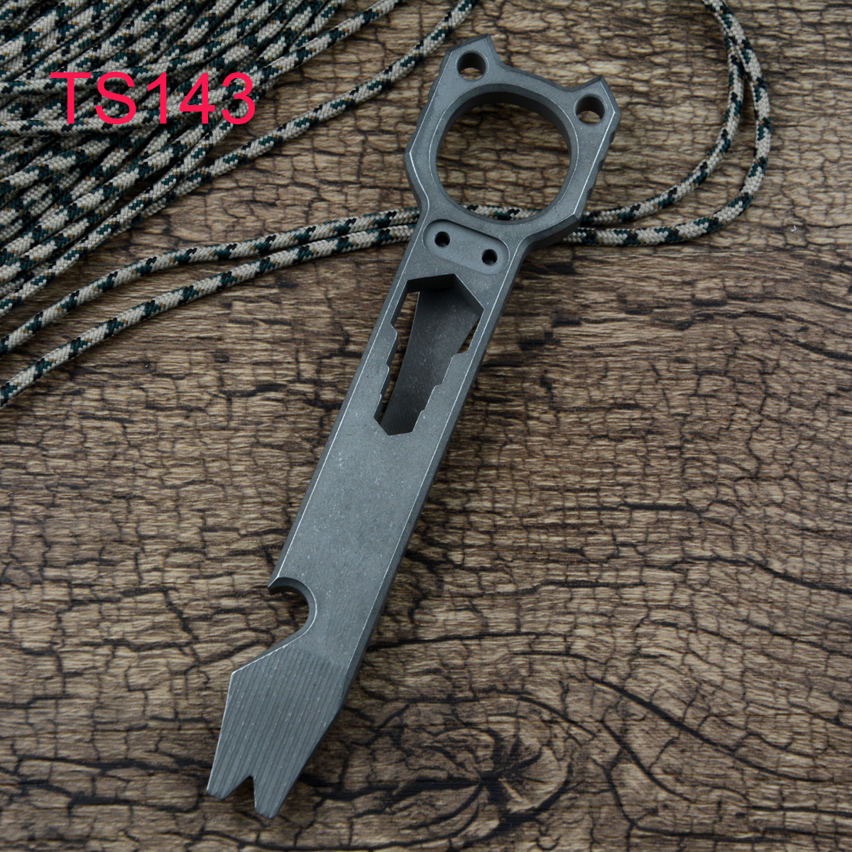 

TWOSUN Titanium EDC Crowbar Prybar Multi-tool Outdoor tool Bar Pry camping Bottle Opener TS143