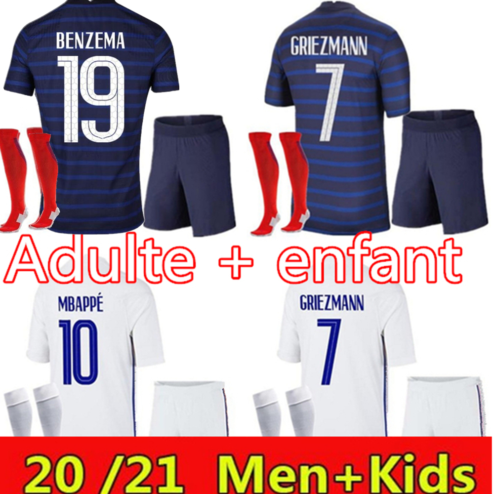 

Maillots de football 2021 BENZEMA MBAPPE GRIEZMANN POGBA FRANCE 20 21 men kids soccer jersey de foot FEKIR PAVARD fútbol kit top shirt