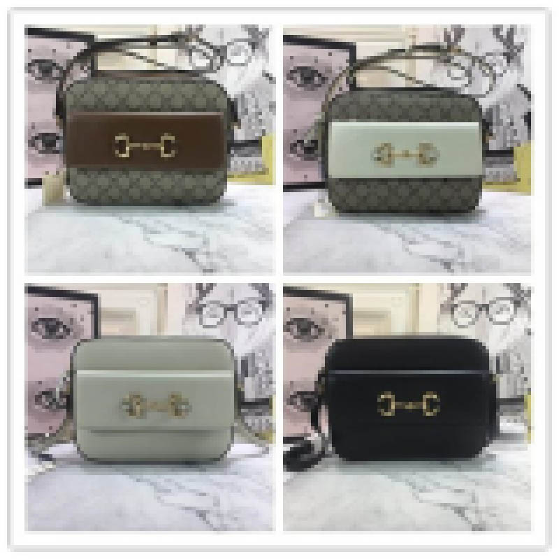 

Designer Luxury Horsebit 1955 Beige white Canvas Small Shoulder Bag