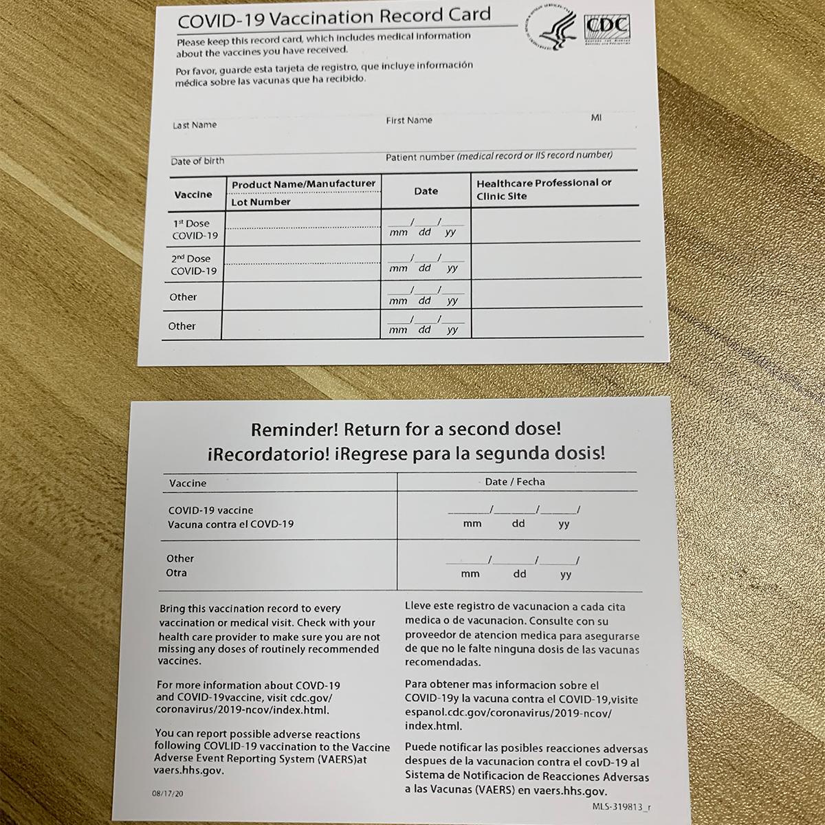 

New Blank CDC Paper Vaccination Card with 4*3 inch Vaccinated Cards Waterproof Protector Transparent PVC Sleeve Holder Bags