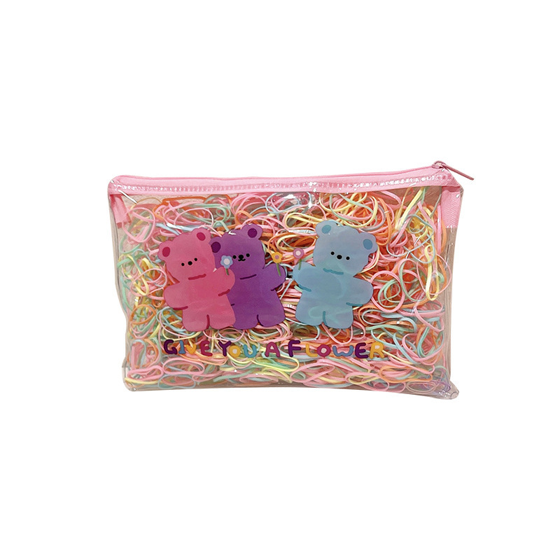

Girl disposable rubber band does not hurt hair small children hair circle head rope cute baby colorful rubber band, Red