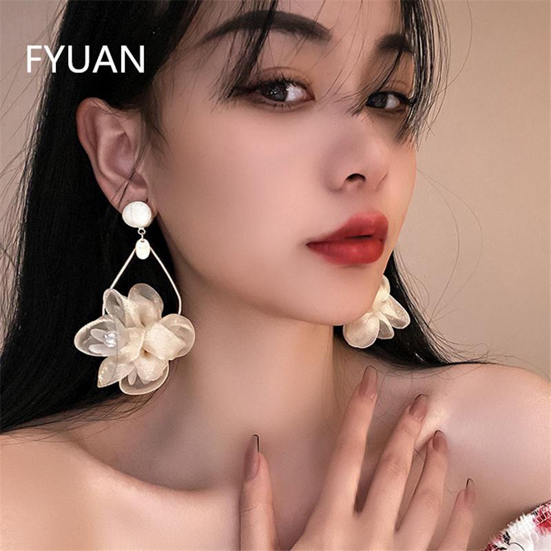 

Dangle & Chandelier FYUAN Beautiful Yarn Flowers Earrings For Women Bohemia Vacation Party Jewelry Accessories
