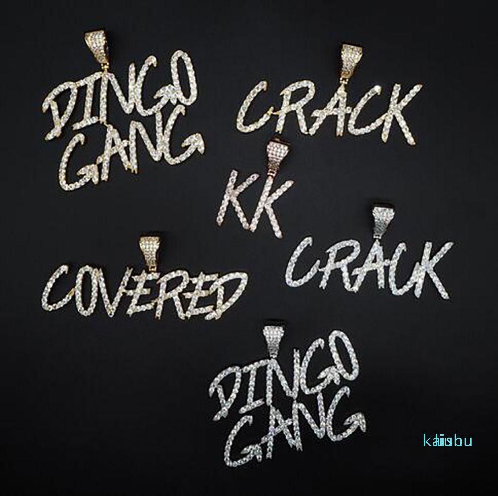 

Custom Name A- Z Cursive Letters Pendant Necklace For Men Women Gifts Cubic Zirconia Necklace Hip Hop Jewelry, Silver