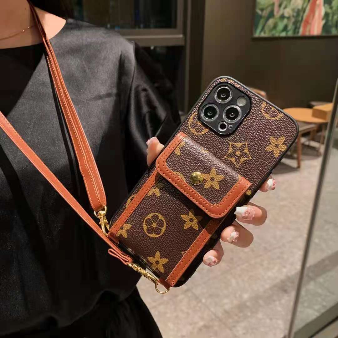 

Wallet Handbag Crossbody phone case For iPhone 11 pro Xs max XR X 8 7 Plus 12 pro max XS Card Slot Purse Silicone cover with strap Chain