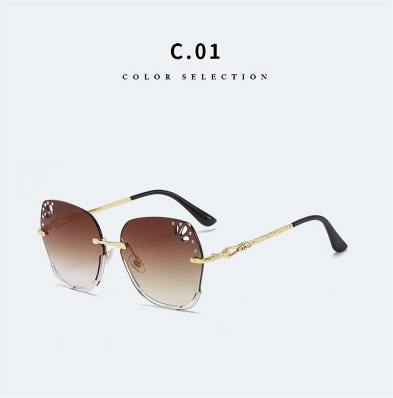 

Sunglasses 2021 Square Frameless Diamond Ladies Gradient Trend Glasses