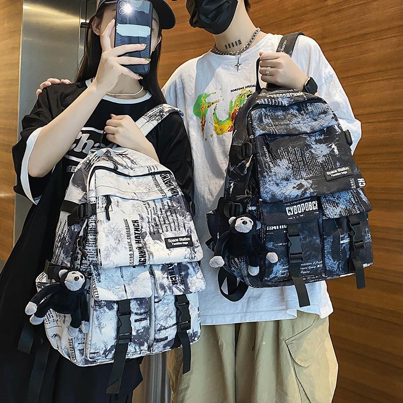 

Backpack SEETIC 2021 Cool SchoolBag For Teenage Nylon Laptop Bag Multi-Pocket Ladies Travel Waterproof Anti-Theft Unisex, Black backpack