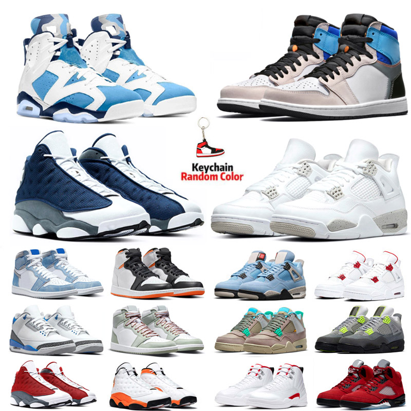 

4s Basketball Shoes Mens 5s Raging Bull UNC 6s White Oreo Fire Red Prototype 1 1s What the 13s Flint Men Sport Sneakers Trainers Size 5.5-13, 1s university-blue