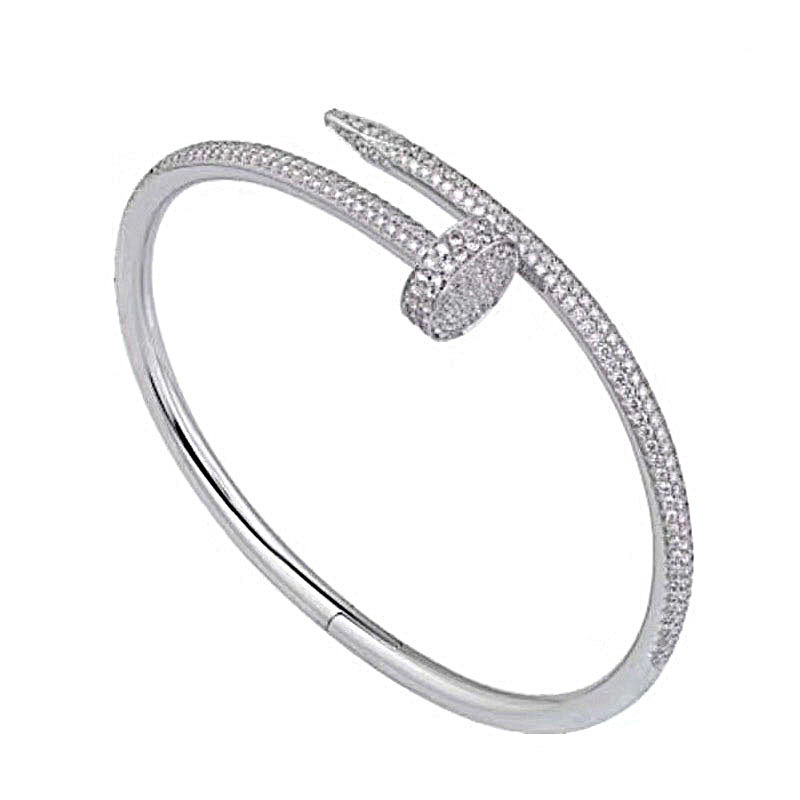 

Net red same Bracelet plated with 18K Gold elegant fashion nail full diamond braceletLDGR