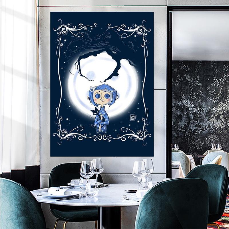 

Paintings Movies Coraline Anime Poster Home Lving Bedroom Decoration Wall Print One Piece Canvas Picture Art Po Frames