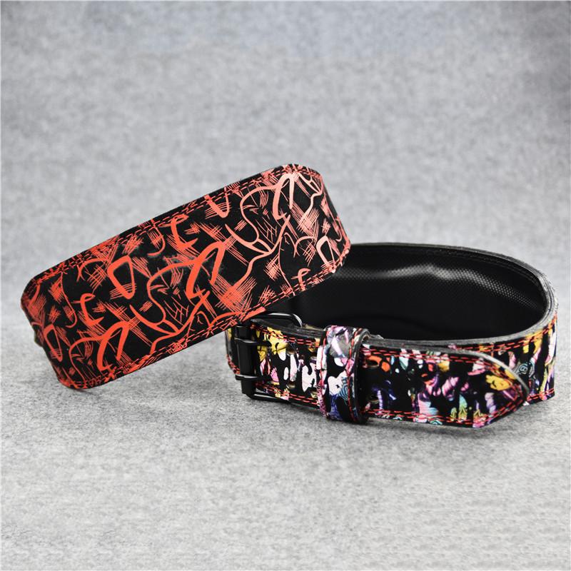 

Variety Of Colors Fitness Training Waist Belt For Abdomen Support Strength Printed Leather, Black;gray