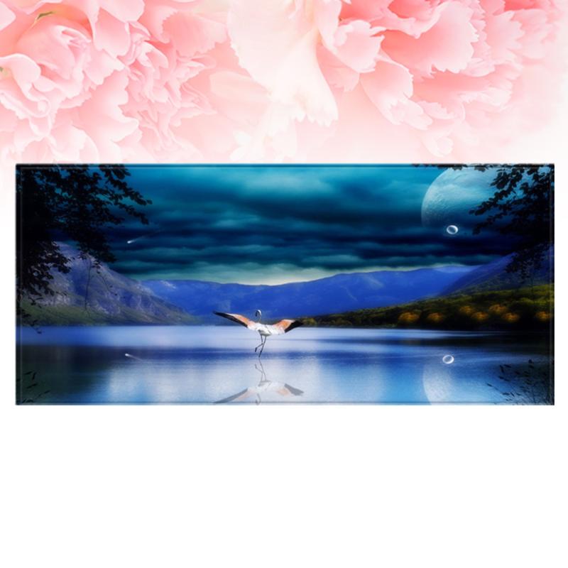 

1pc 40x60cm Floor Carpet On Moonlit Lake Pattern Non-slip Mat For Kitchen Living Room Bathroom Carpets