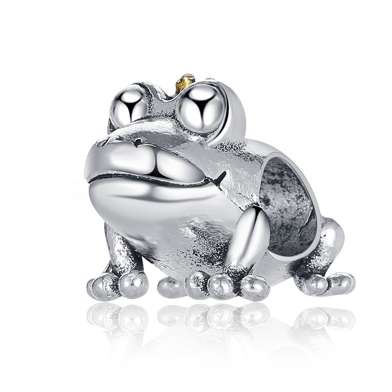 

Fits Pandora Bracelets 30pcs Frog Prince Charms Beads Silver Charms Bead For Women Diy European Necklace Jewelry