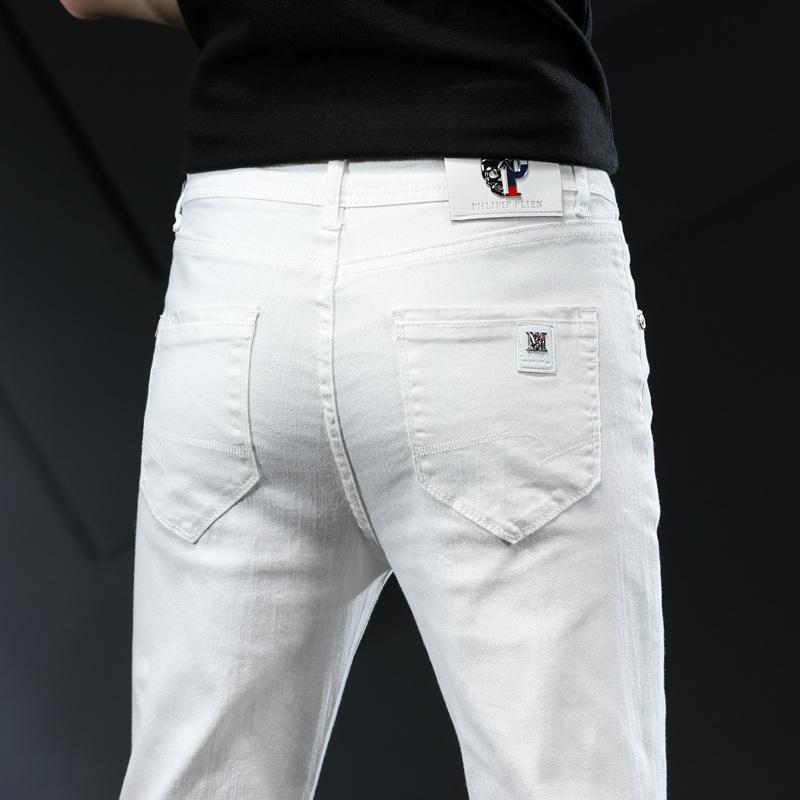 

Men Stretch Skinny Jeans Fashion Casual Slim Fit Denim Trousers White Pants Male Brand Clothes Business For Chinos Men's
