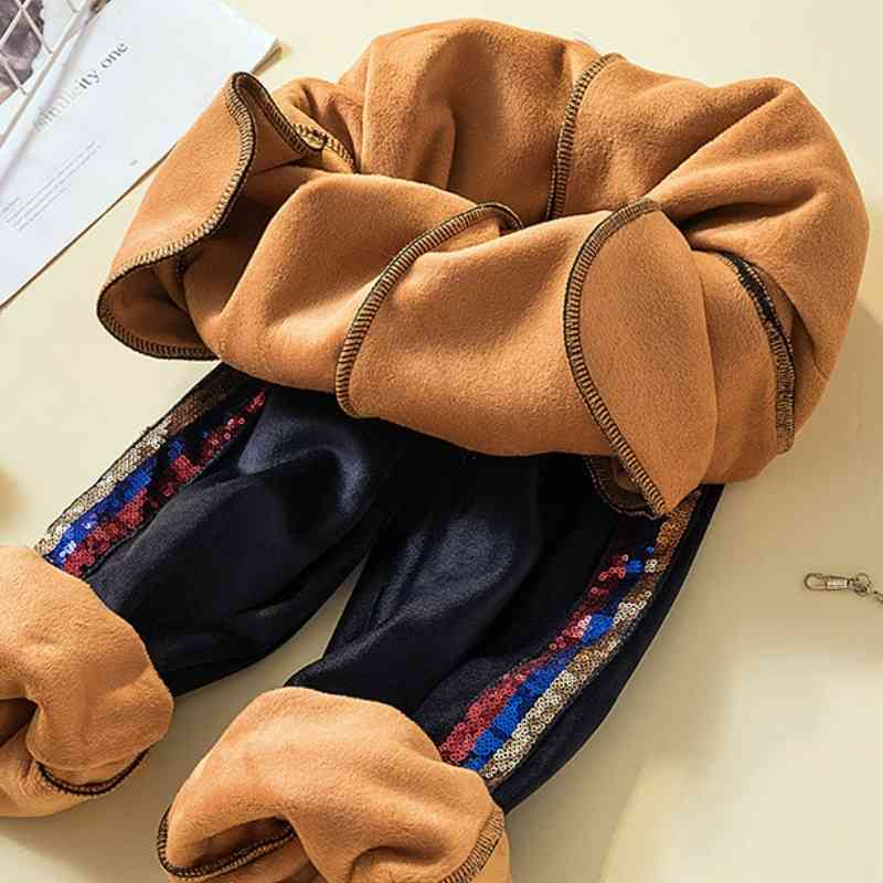 

Sequined Thick Fleece Jogger Pants Women Cotton Trousers Women's Autumn Winter Warm Velvet Sweatpants Harem Pencil 210603, Black